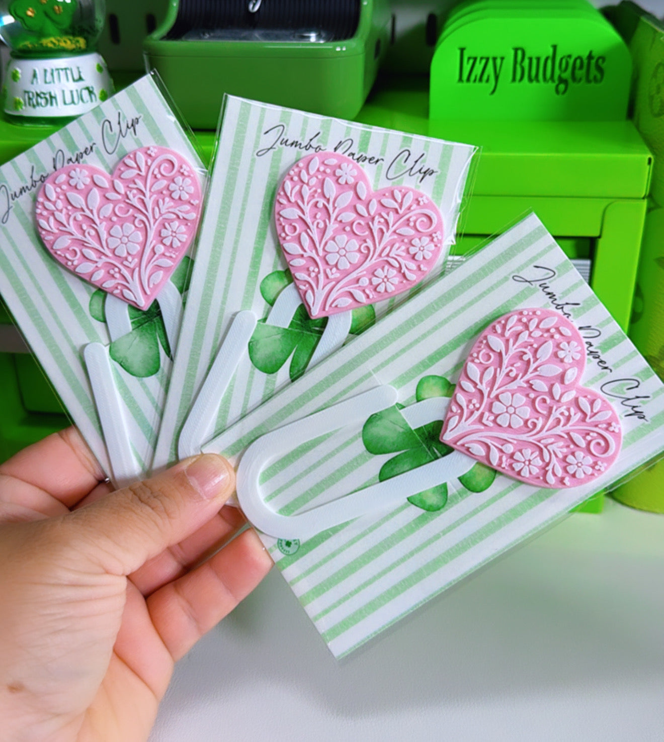 Floral Heart Jumbo Paper Clip