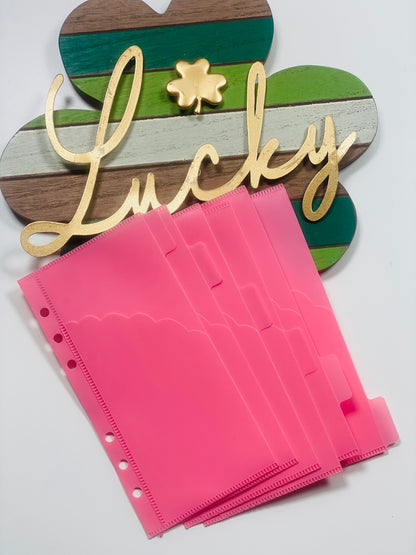 A6 Scalloped Double Pocket PVC Cash Envelopes (Set of 6)