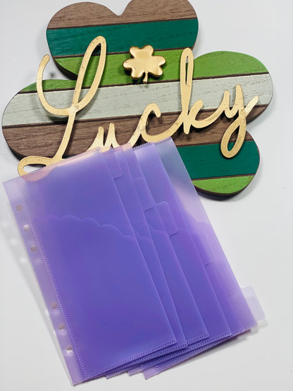 A6 Scalloped Double Pocket PVC Cash Envelopes (Set of 6)