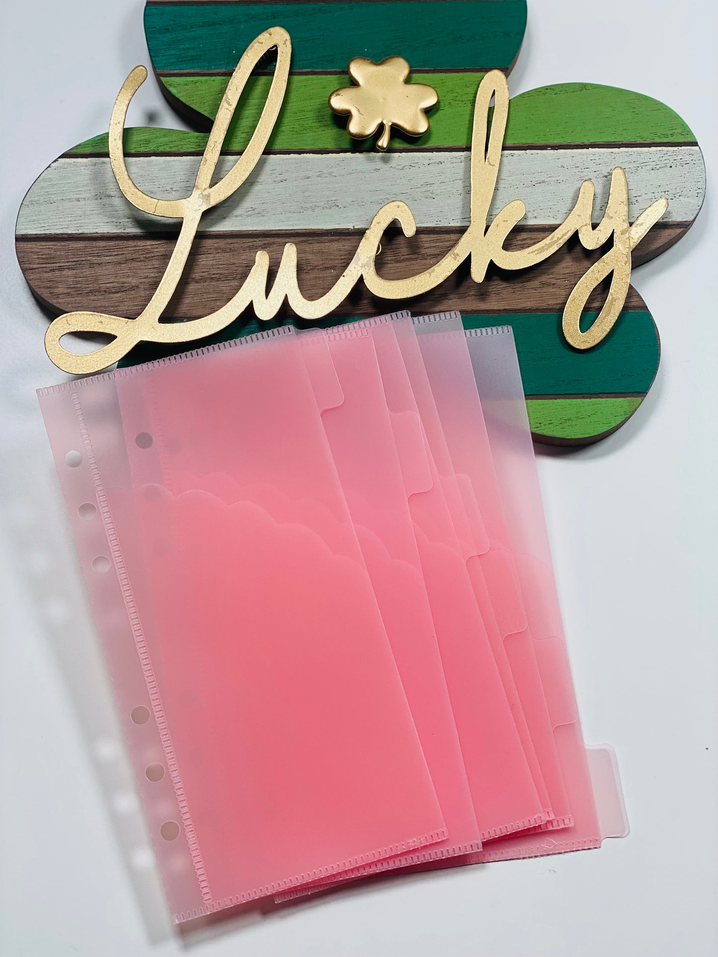 A6 Scalloped Double Pocket PVC Cash Envelopes (Set of 6)