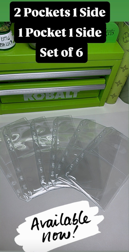 A6 2 Pockets one side/1 Pocket one side (Set of 6)